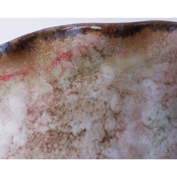 Vtg. Italica ARS POTTERY Italian Hand Painted Scalloped Edge Plate& Lid ~Signed - Picture 15 of 15